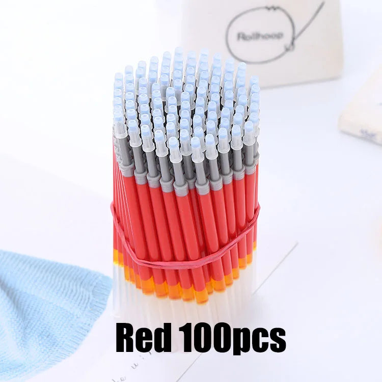55/100pcs Press Gel Pen Signature pens Refill Press Blue Black Red Pen Bullet tip Gel Pen School office supplies stationery
