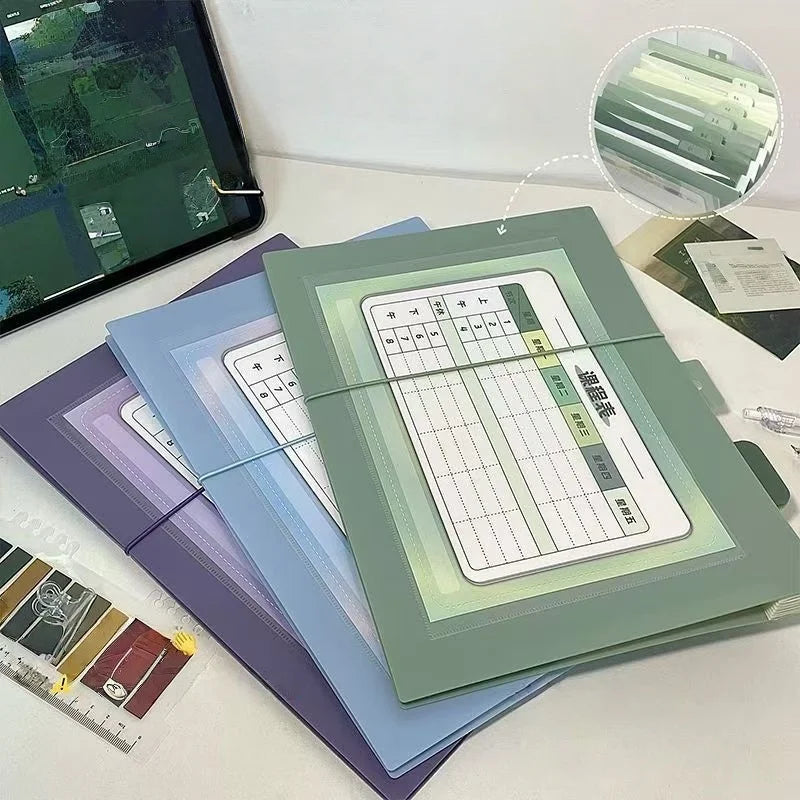 1pc Foldable multi-layer File Organizer: with multiple pockets for files and notes, large-capacity desktop file pocket
