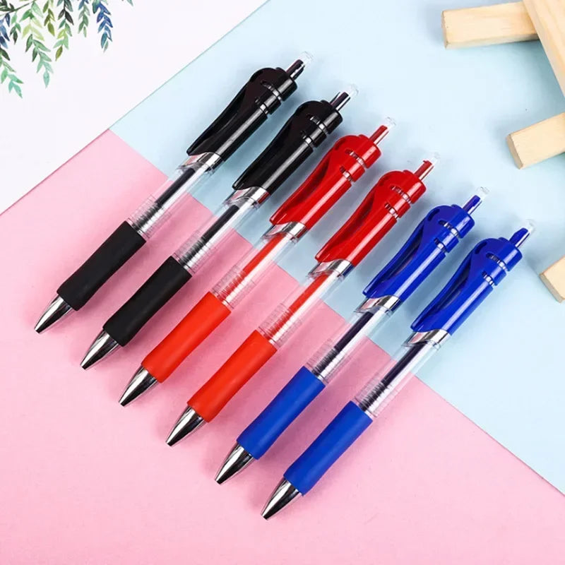 55/100pcs Press Gel Pen Signature pens Refill Press Blue Black Red Pen Bullet tip Gel Pen School office supplies stationery