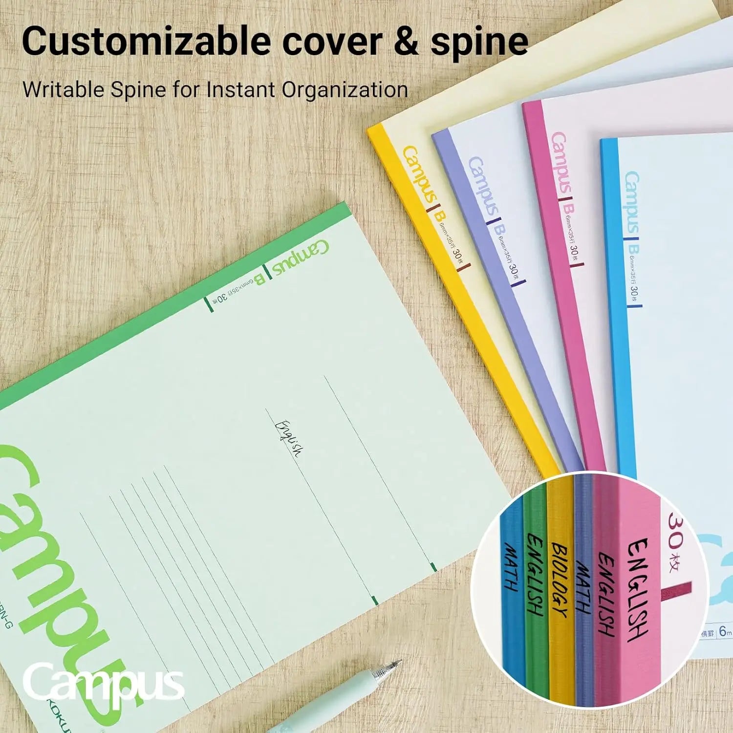 5-Pack B5 Lined Notebooks, 30 Sheets Each, Pastel Colors for School Work Study Notes