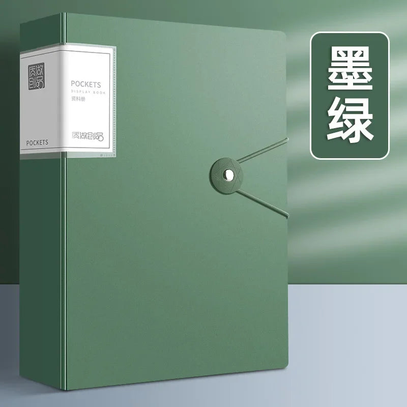 100 Pages A4 Thickened Folder Information Book Large Capacity Diy File Folder Multifunctional Document Organizer Desktop Storage