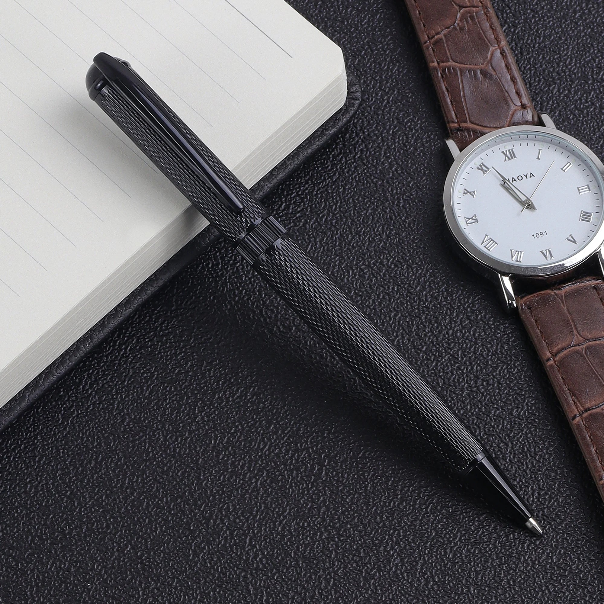 1 Of Luxury Fashion Ballpoint Pen Set - Stylish Design- Strong Design Aesthetic, Perfect for Gifting in Gift Box-Black Ink