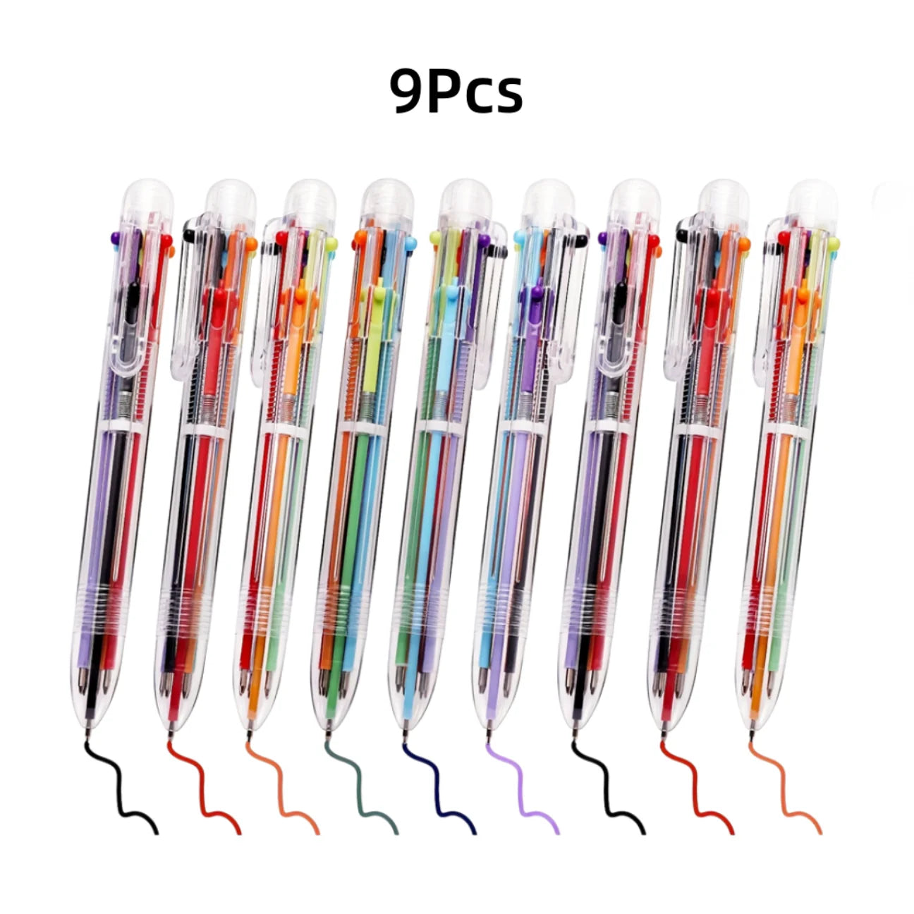3/6/9 Pieces, 6-color combined 1 water-based ballpoint pen, suitable for school work, students' writing and drawing, learning su