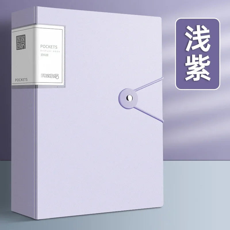 100 Pages A4 Thickened Folder Information Book Large Capacity Diy File Folder Multifunctional Document Organizer Desktop Storage