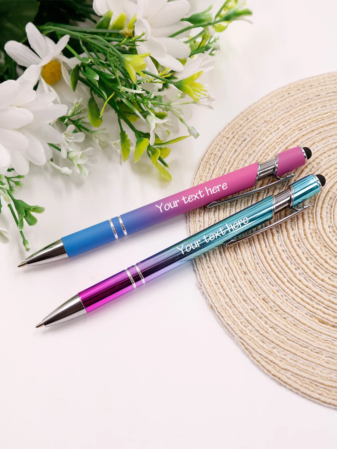 Customized Text Gradient Pens Ballpoint,Personalized Gel Pens,Customizable Couple Pen,Teacher Pens,Stylus Pens,Teachers' Day