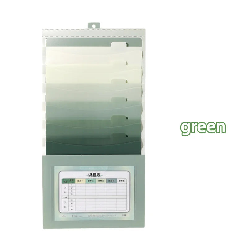 1pc Foldable multi-layer File Organizer: with multiple pockets for files and notes, large-capacity desktop file pocket