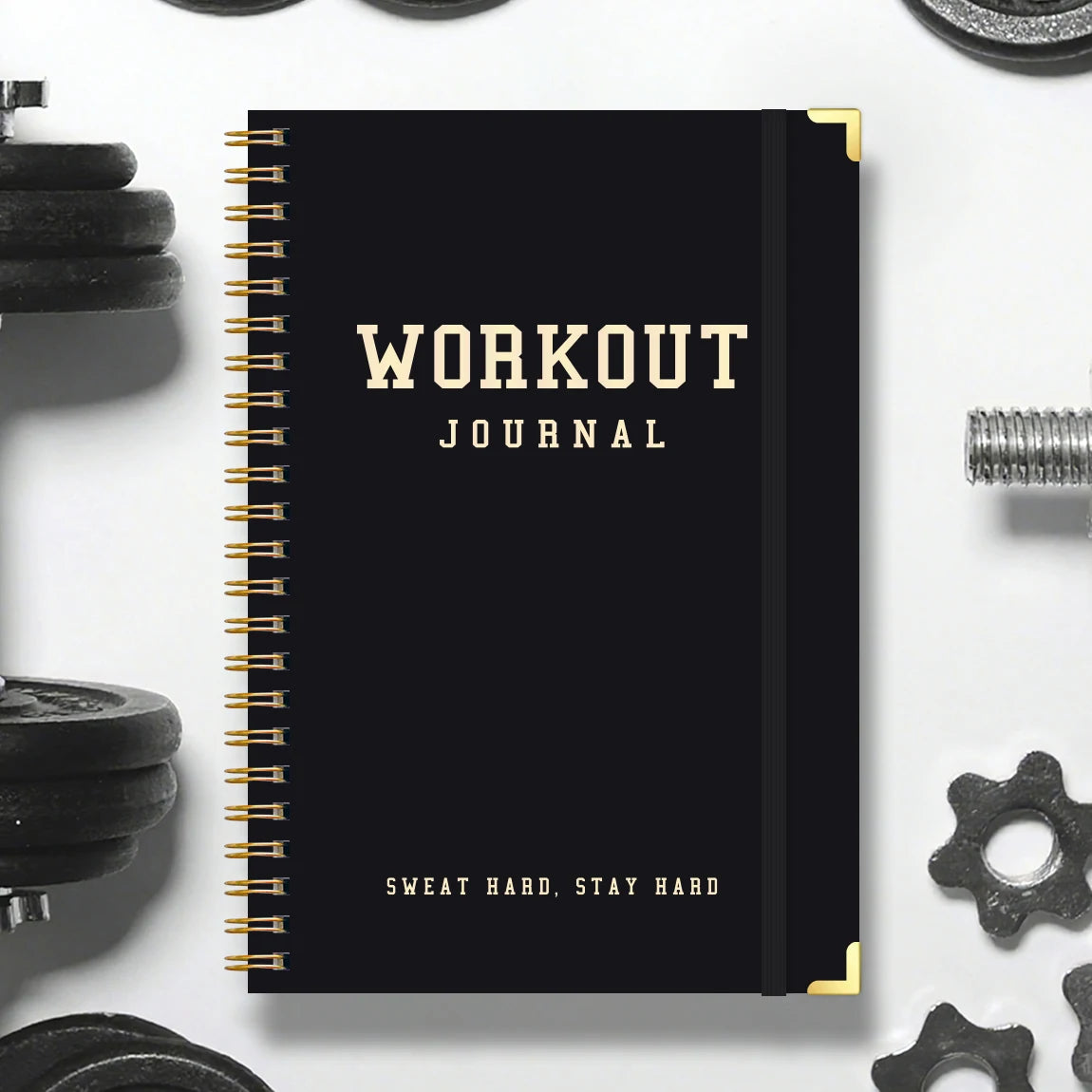 Workout Journal Spiral Notebook A5 Fitness Planner Daily Gym Log Exercise Tracker with Stickers & Progress Pages