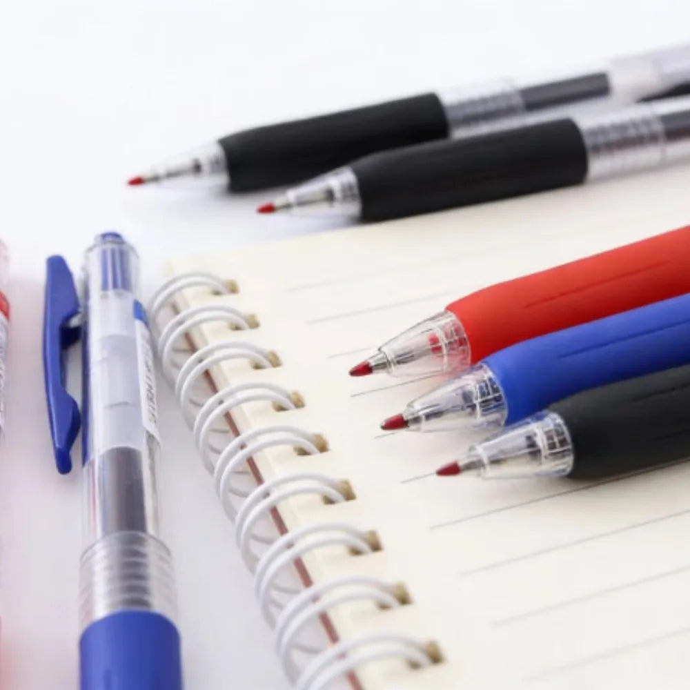12pcs Gel Pen Rollerball Pens with Comfort Grip 0.5MM Black Blue Red Writing Pen for Students Office