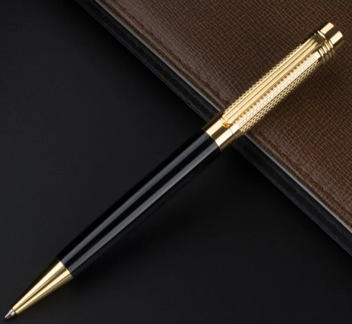 Luxury ball pen Platinum Golden Slender body school Carved pattern Business office Medium nib Ballpoint Pens New