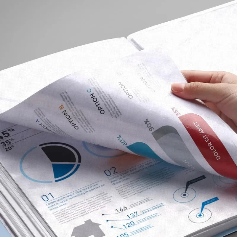 100 Pages A4 Thickened Folder Information Book Large Capacity Diy File Folder Multifunctional Document Organizer Desktop Storage