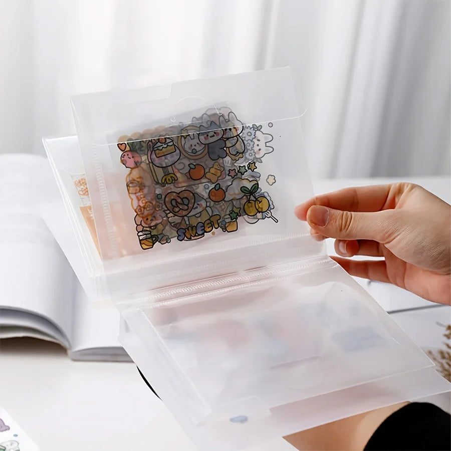 A6 Stickers Storage Book Transparent Money Storage Folder Portable Bandage Notebook Holder Cash Bill Organize Idol Photo Booklet