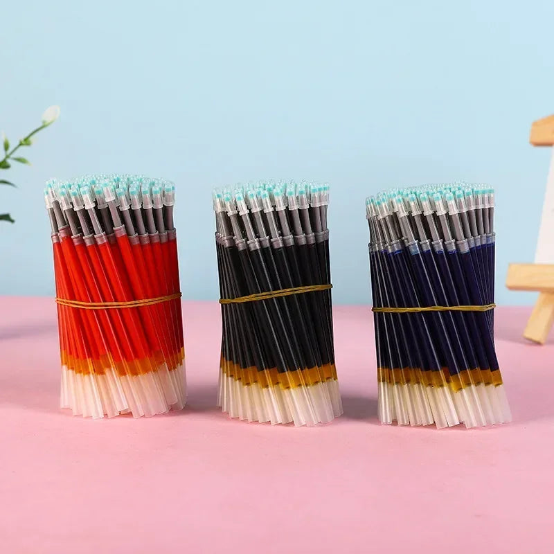 55/100pcs Press Gel Pen Signature pens Refill Press Blue Black Red Pen Bullet tip Gel Pen School office supplies stationery