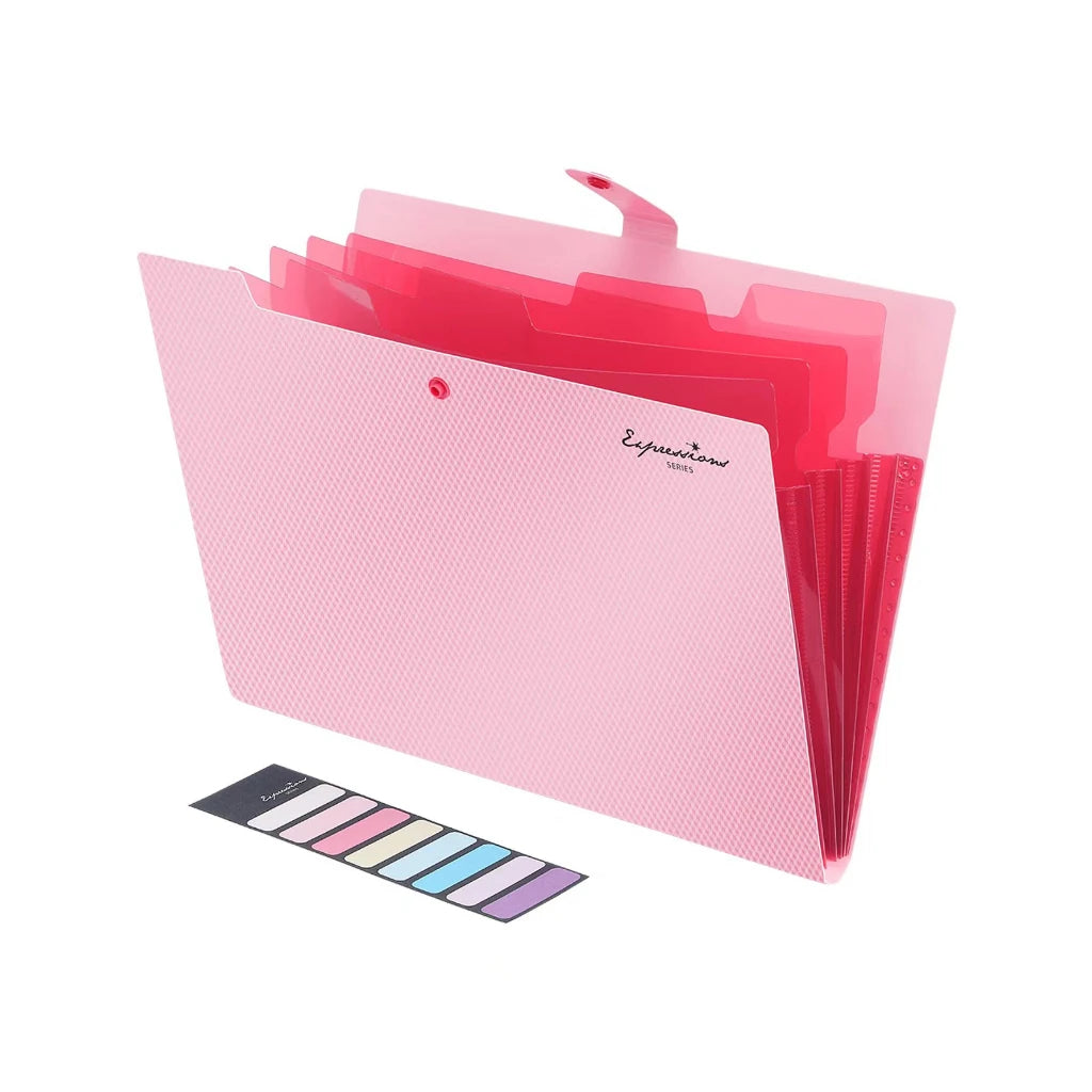 A4 Expanding File Folder with 5 Pockets, Portable Document Organizer for School Office, Paper Accordion Folder Holder A4 Binder