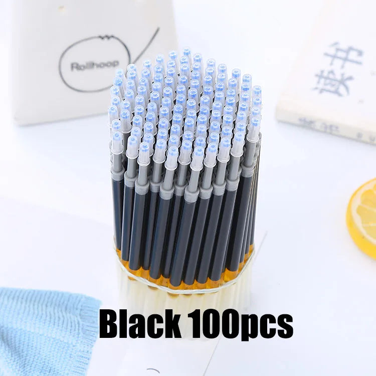 55/100pcs Press Gel Pen Signature pens Refill Press Blue Black Red Pen Bullet tip Gel Pen School office supplies stationery