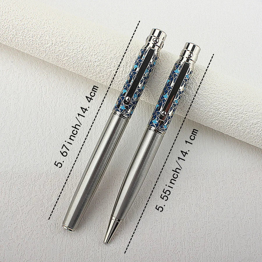 1pc Luxury Metal Round Ballpoint Pen | Retractable Stainless Steel Painted Ballpoint Pen, Elegant Signature Pen | Gift Choice