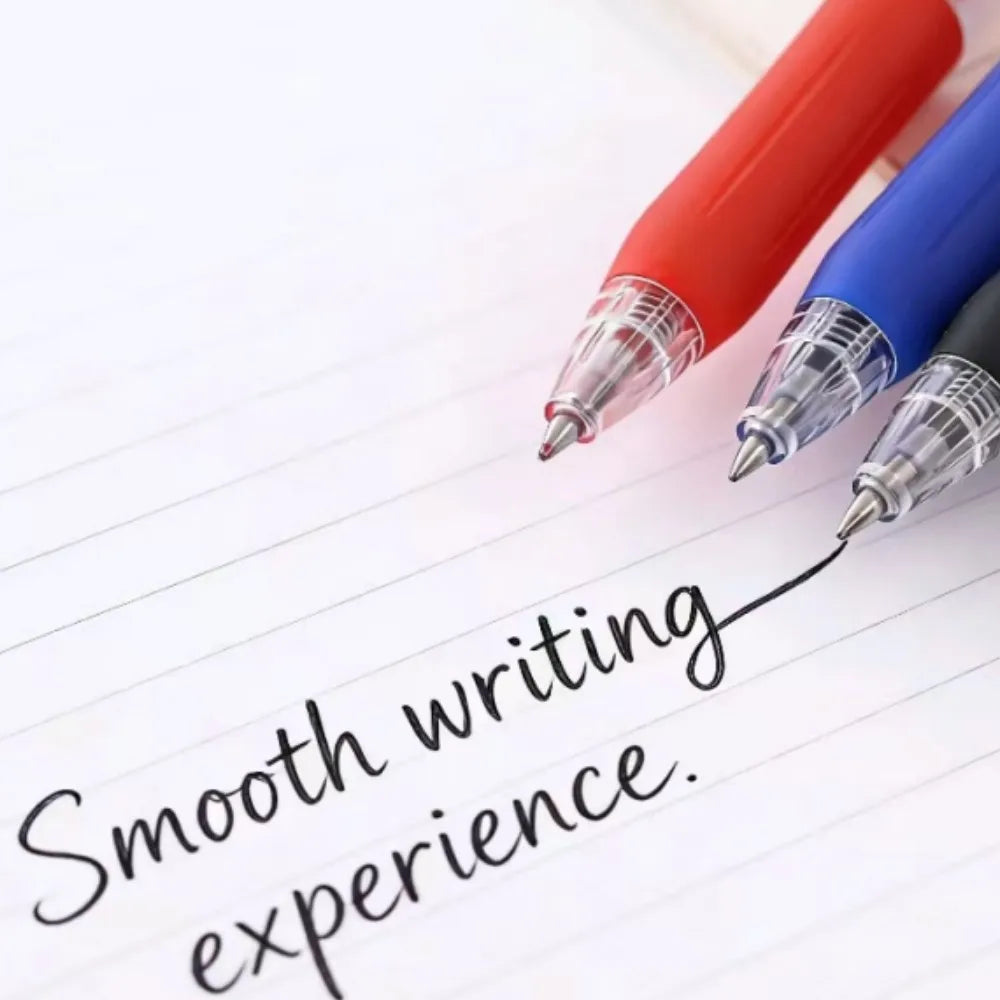 12pcs Gel Pen Rollerball Pens with Comfort Grip 0.5MM Black Blue Red Writing Pen for Students Office