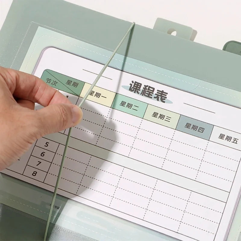1pc Foldable multi-layer File Organizer: with multiple pockets for files and notes, large-capacity desktop file pocket