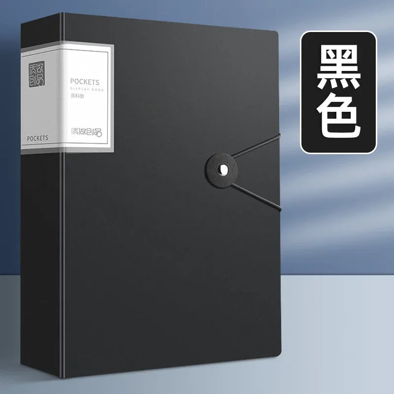 100 Pages A4 Thickened Folder Information Book Large Capacity Diy File Folder Multifunctional Document Organizer Desktop Storage