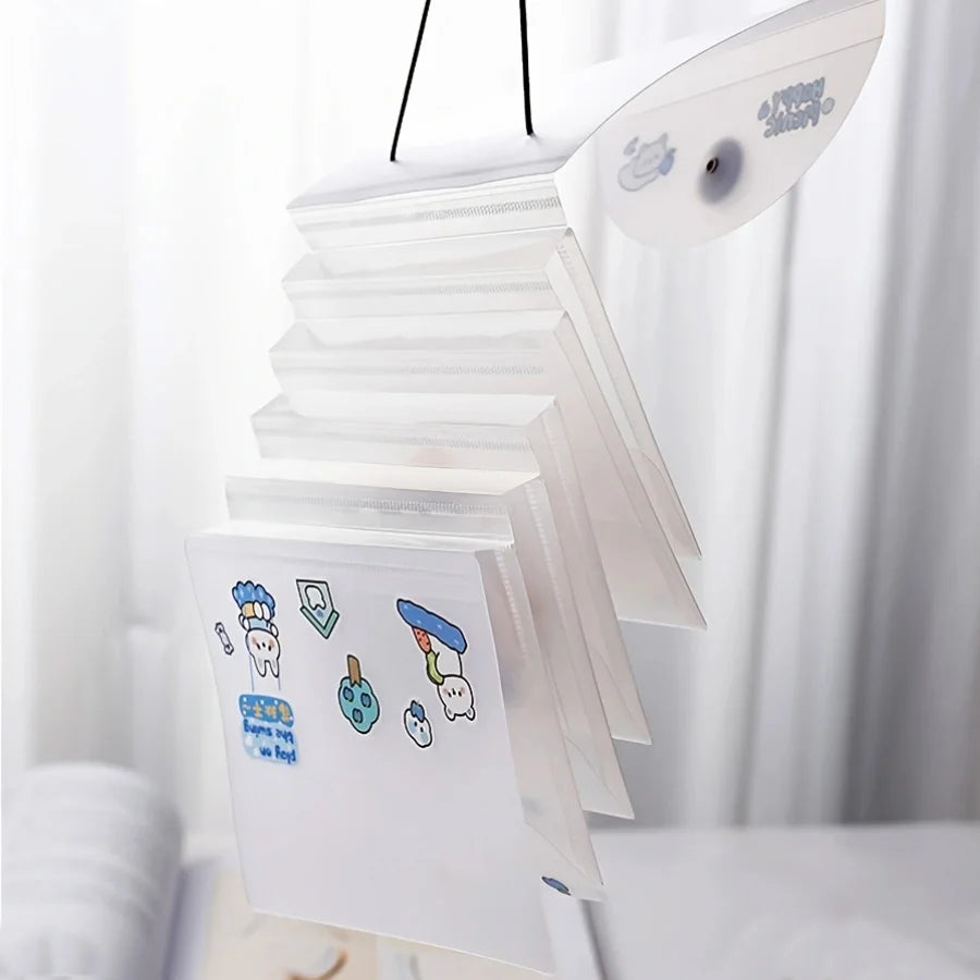 A6 Stickers Storage Book Transparent Money Storage Folder Portable Bandage Notebook Holder Cash Bill Organize Idol Photo Booklet