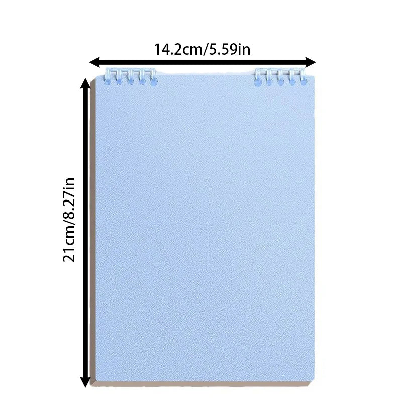 Blue Refillable Binder Notebook Plastic Wire Bound Smooth Writing Paper Durable for School College Office Supplies