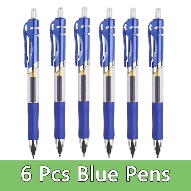55/100pcs Press Gel Pen Signature pens Refill Press Blue Black Red Pen Bullet tip Gel Pen School office supplies stationery