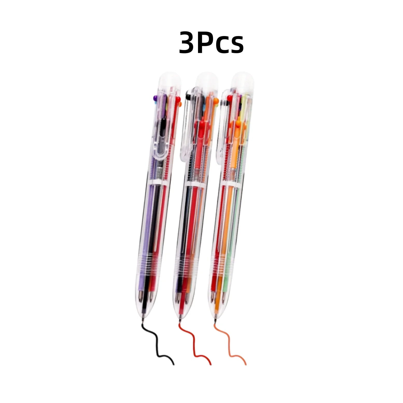 3/6/9 Pieces, 6-color combined 1 water-based ballpoint pen, suitable for school work, students' writing and drawing, learning su
