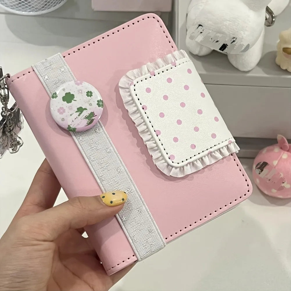 Retro Japanese Notebook Lace Polka Dot M5 Binder Block Replaceable Inner Sweet Planner Cover Office Daily Journal Stationery