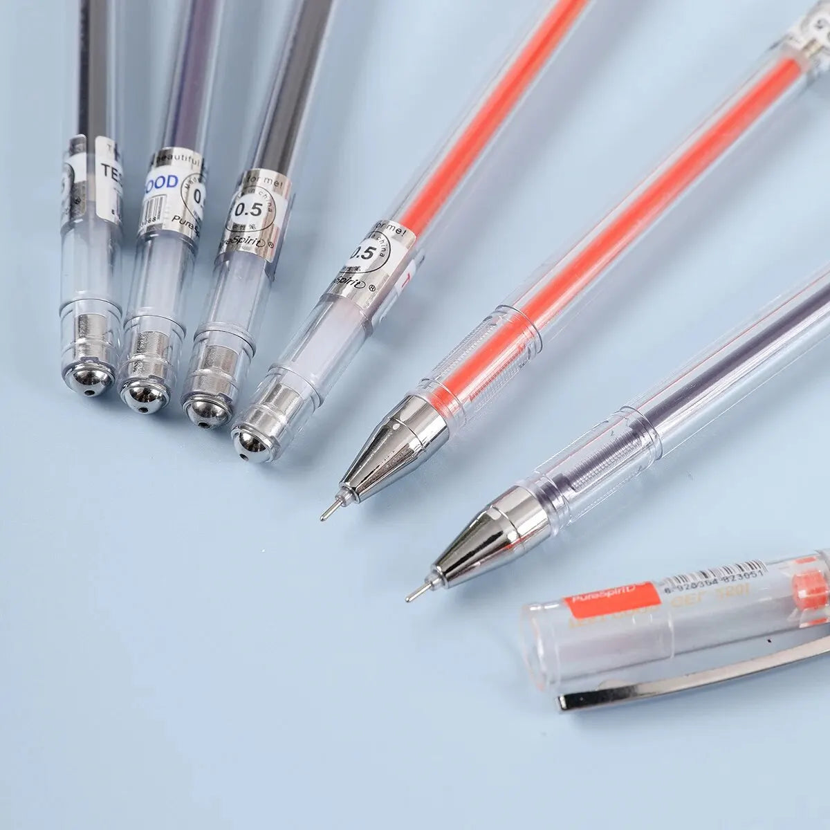 12pcs Gel Pen Set Exam Grade Black Blue Red Ink Color 0.5mm Ballpoint Pen for Students Writing Tool School Office Stationery
