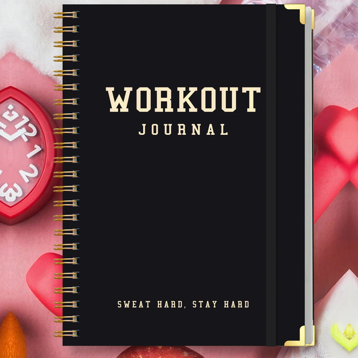 Workout Journal Spiral Notebook A5 Fitness Planner Daily Gym Log Exercise Tracker with Stickers & Progress Pages