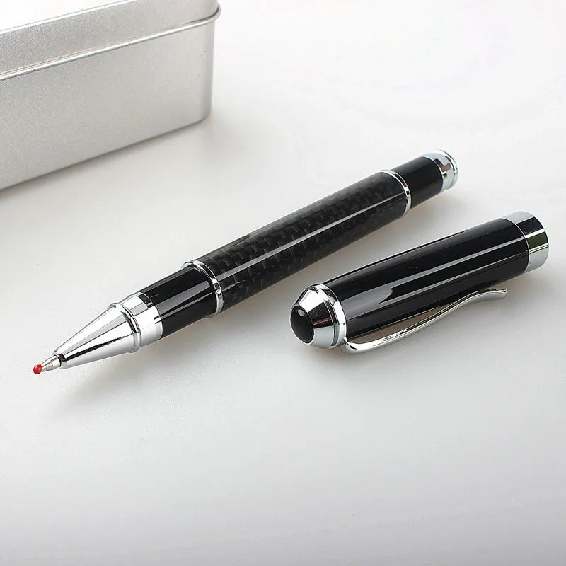 Luxury fiber Metal Ballpoint Pens School Business Office Signature Roller Pen Writing Student Stationery Supplies