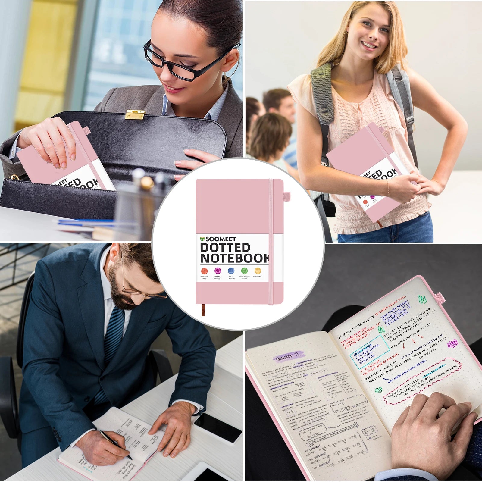 A6 Dot Grid NoteBook School Supplies Portable Diary Fashion Office Supplies Coil Book Children Holiday Gift Dot Grid Inside