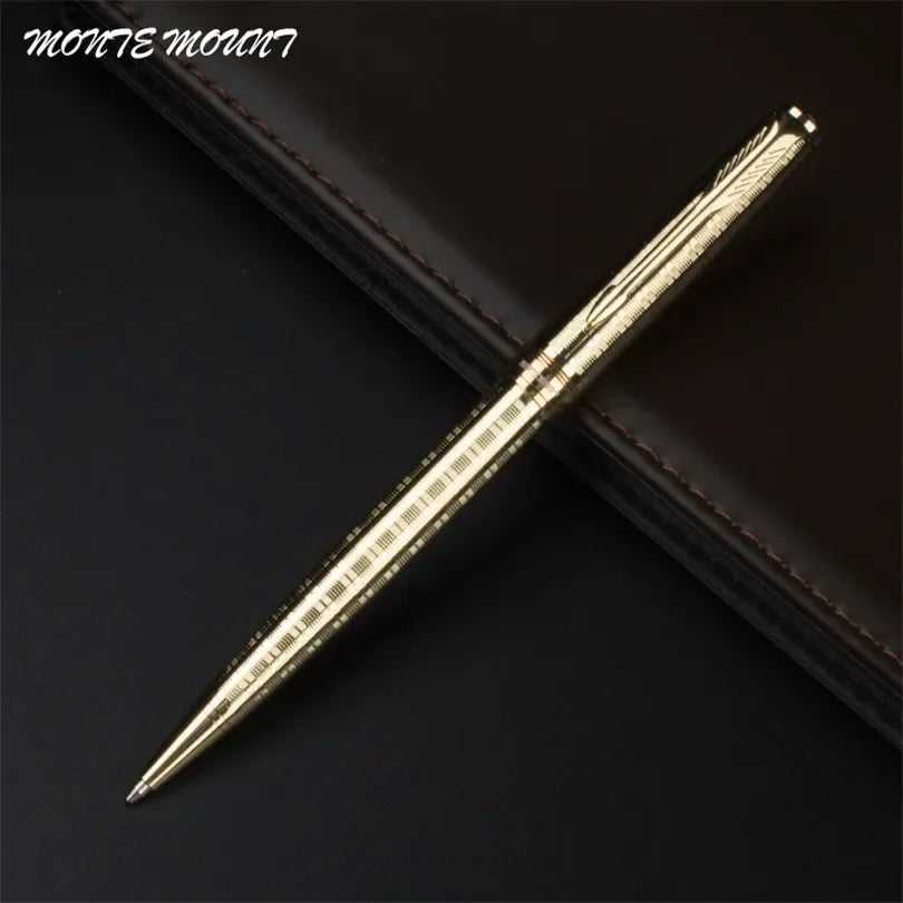 Metal Ballpoint Pen 0.7mm Blue Luxury Custom Advertising Ball Pen for School Gift Set Student Stationery Office Supplies