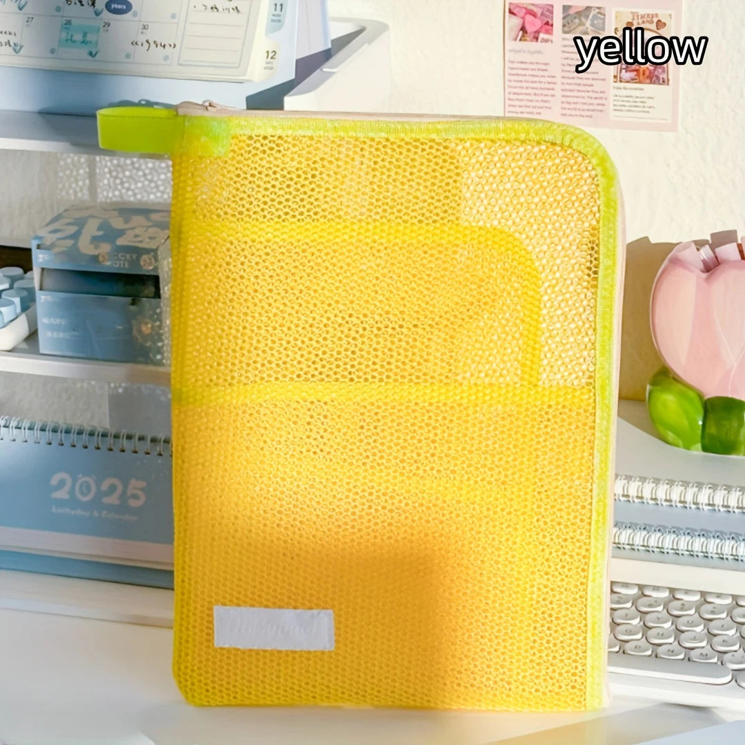 1pc multi-layer large-capacity L-shaped file storage bag, portable hand-held A4 color-blocked item bag, classified storage bag