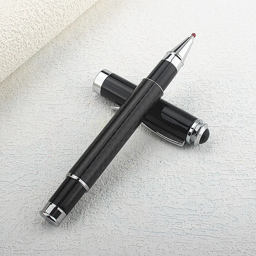 Luxury fiber Metal Ballpoint Pens School Business Office Signature Roller Pen Writing Student Stationery Supplies