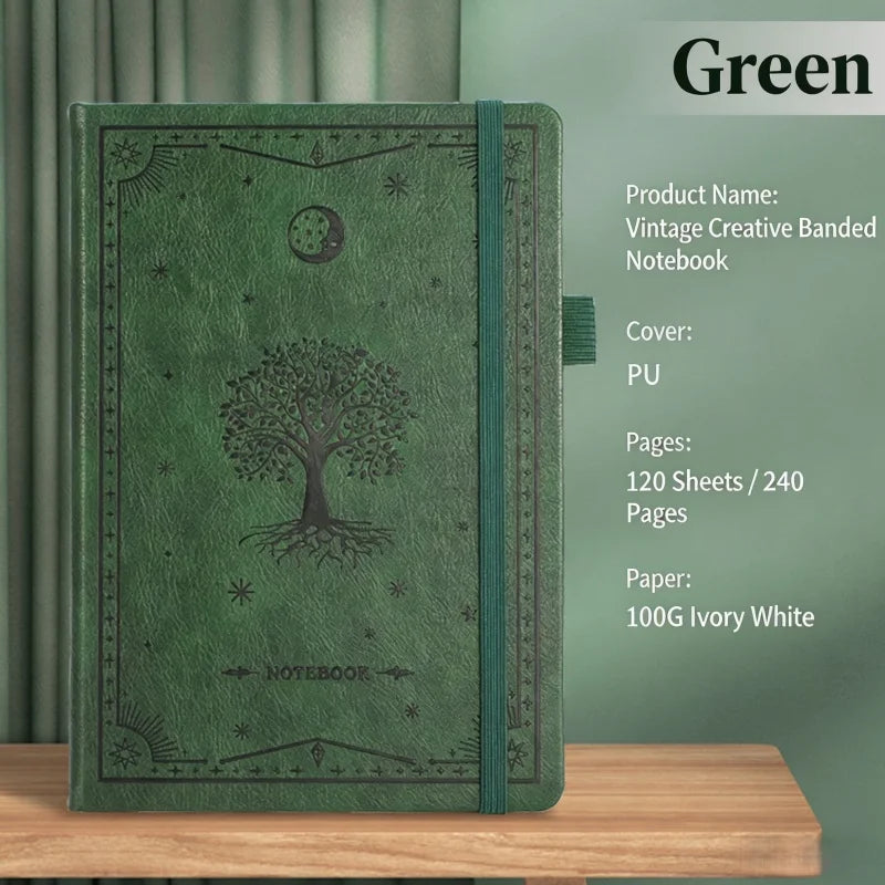 Embossed PU Leather A5 Business Journal with Elastic Band Thick Notebook Luxury Gift for Corporate Clients Colleagues Birthday