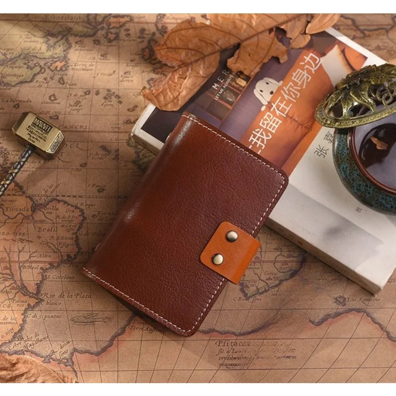 M5 Head Layer Leather Notebook Portable Mini Pocket Creative Handbook Loose Leaf Notebook