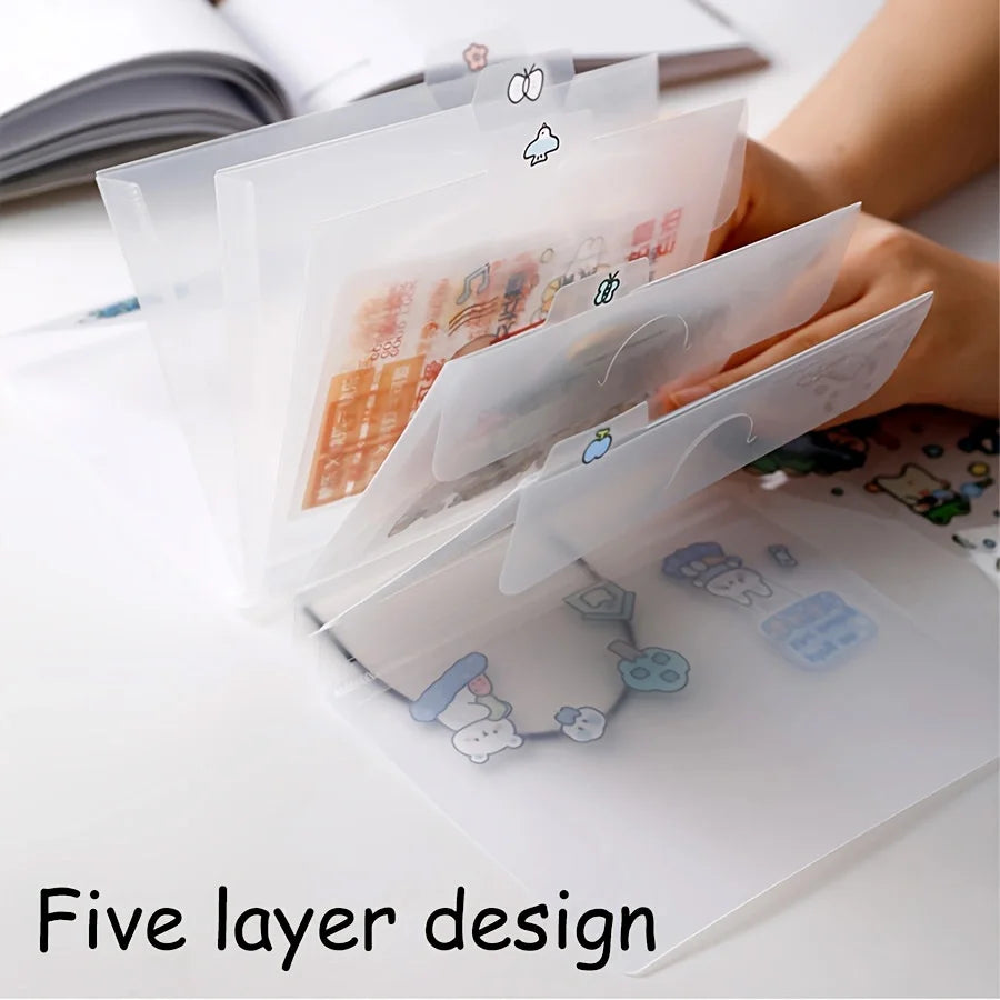 A6 Stickers Storage Book Transparent Money Storage Folder Portable Bandage Notebook Holder Cash Bill Organize Idol Photo Booklet