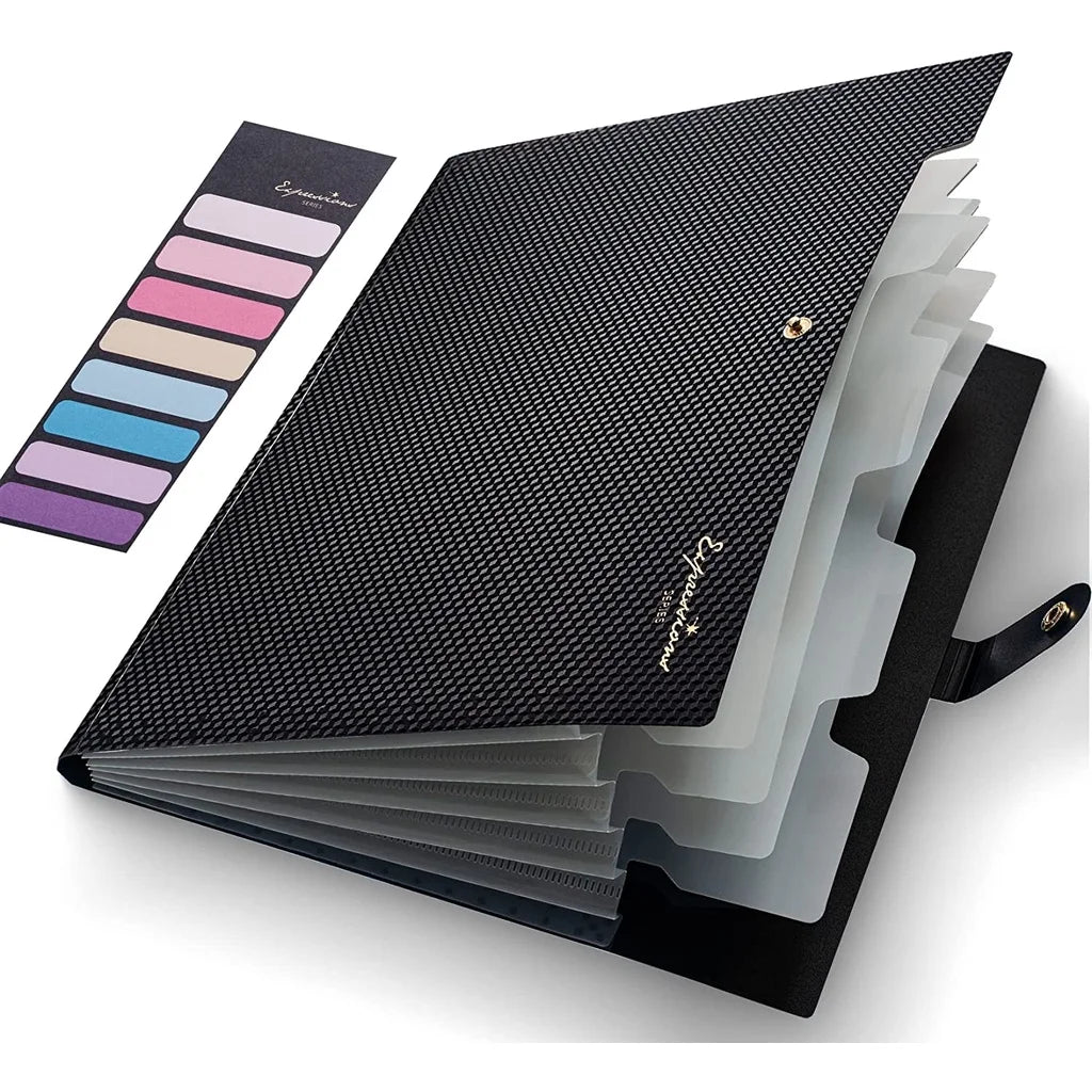 A4 Expanding File Folder with 5 Pockets, Portable Document Organizer for School Office, Paper Accordion Folder Holder A4 Binder
