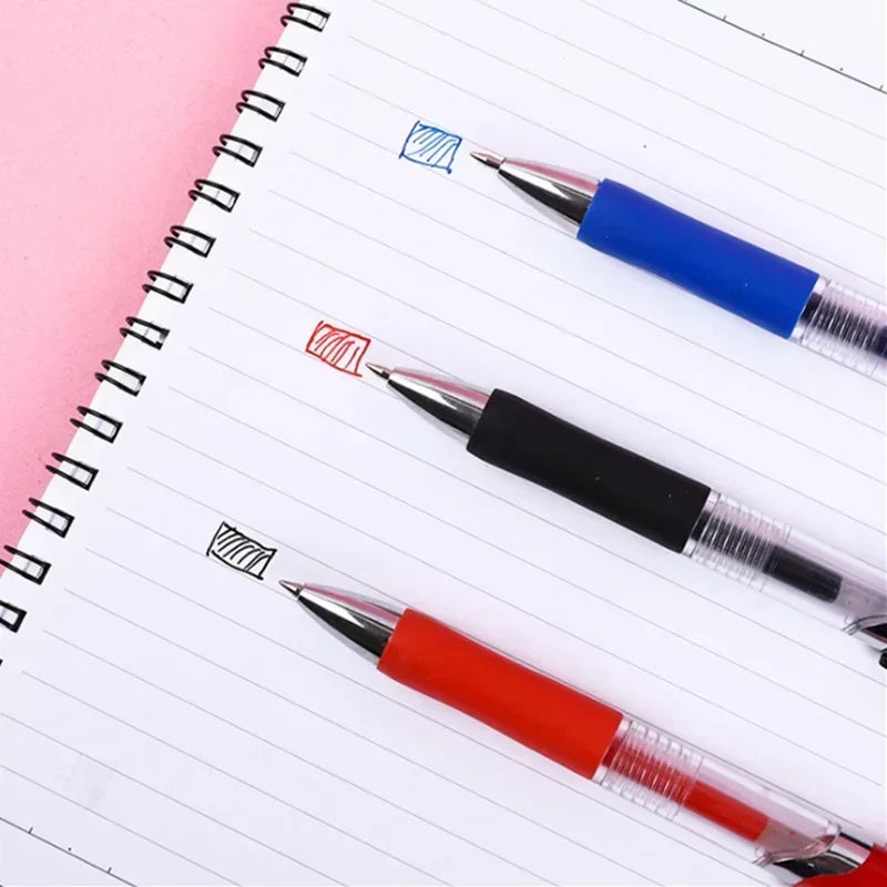 55/100pcs Press Gel Pen Signature pens Refill Press Blue Black Red Pen Bullet tip Gel Pen School office supplies stationery