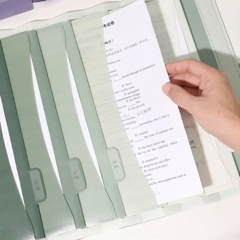 1pc Foldable multi-layer File Organizer: with multiple pockets for files and notes, large-capacity desktop file pocket