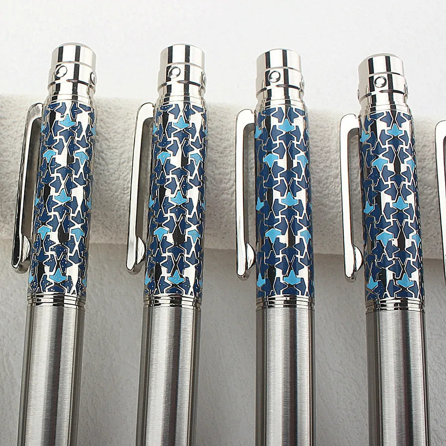 1pc Luxury Metal Round Ballpoint Pen | Retractable Stainless Steel Painted Ballpoint Pen, Elegant Signature Pen | Gift Choice