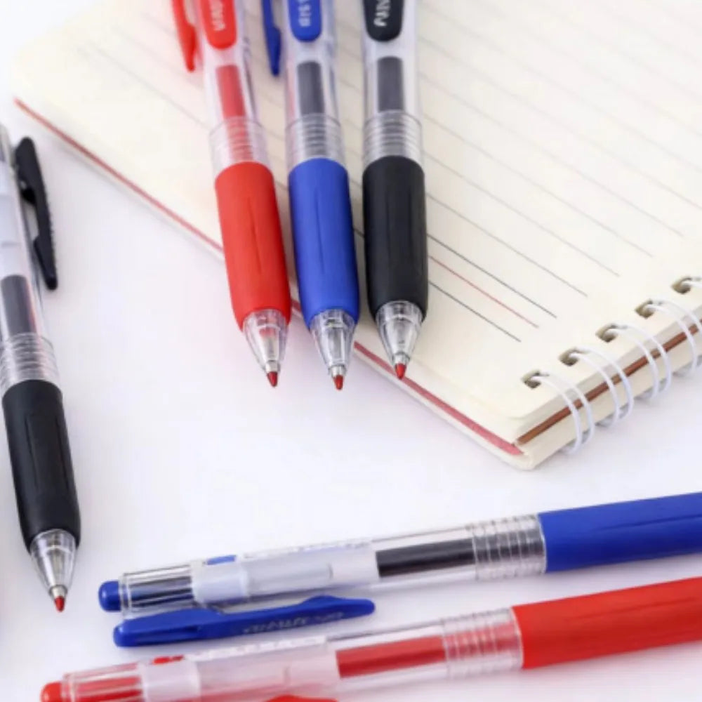 12pcs Gel Pen Rollerball Pens with Comfort Grip 0.5MM Black Blue Red Writing Pen for Students Office