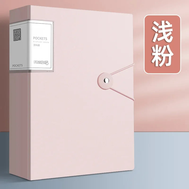 100 Pages A4 Thickened Folder Information Book Large Capacity Diy File Folder Multifunctional Document Organizer Desktop Storage