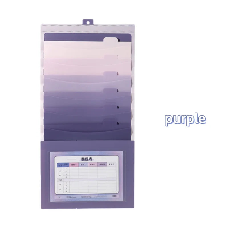 1pc Foldable multi-layer File Organizer: with multiple pockets for files and notes, large-capacity desktop file pocket