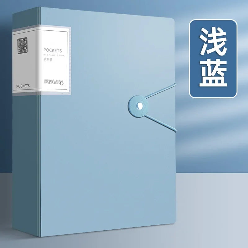 100 Pages A4 Thickened Folder Information Book Large Capacity Diy File Folder Multifunctional Document Organizer Desktop Storage