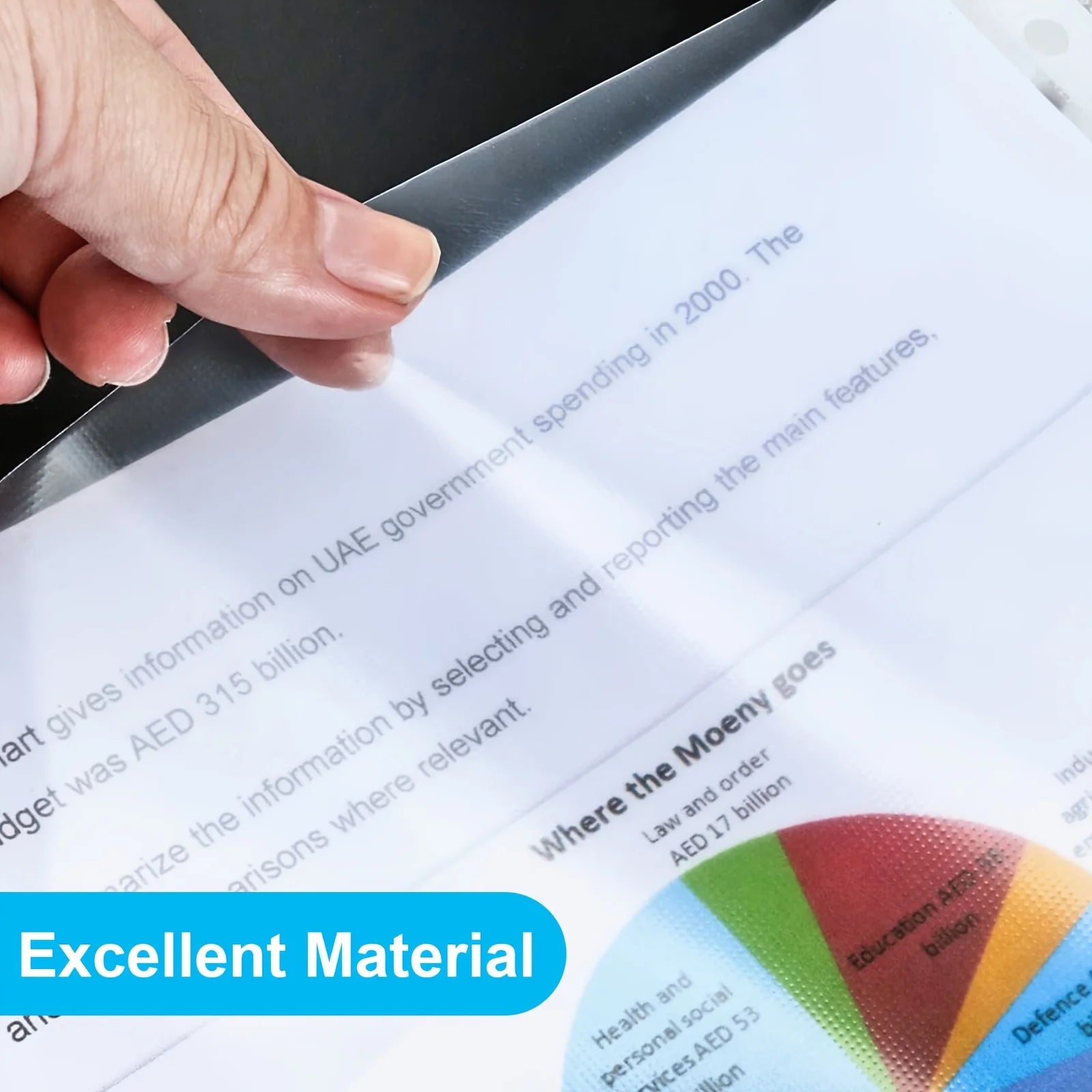 100pcs Clear A4 Plastic File Bags - 11-Hole, 3-Ring Binder Compatible Document Protectors, Durable PP Material for Office School