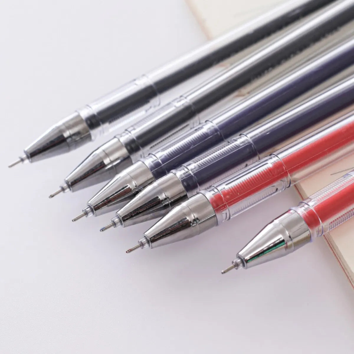 12pcs Gel Pen Set Exam Grade Black Blue Red Ink Color 0.5mm Ballpoint Pen for Students Writing Tool School Office Stationery