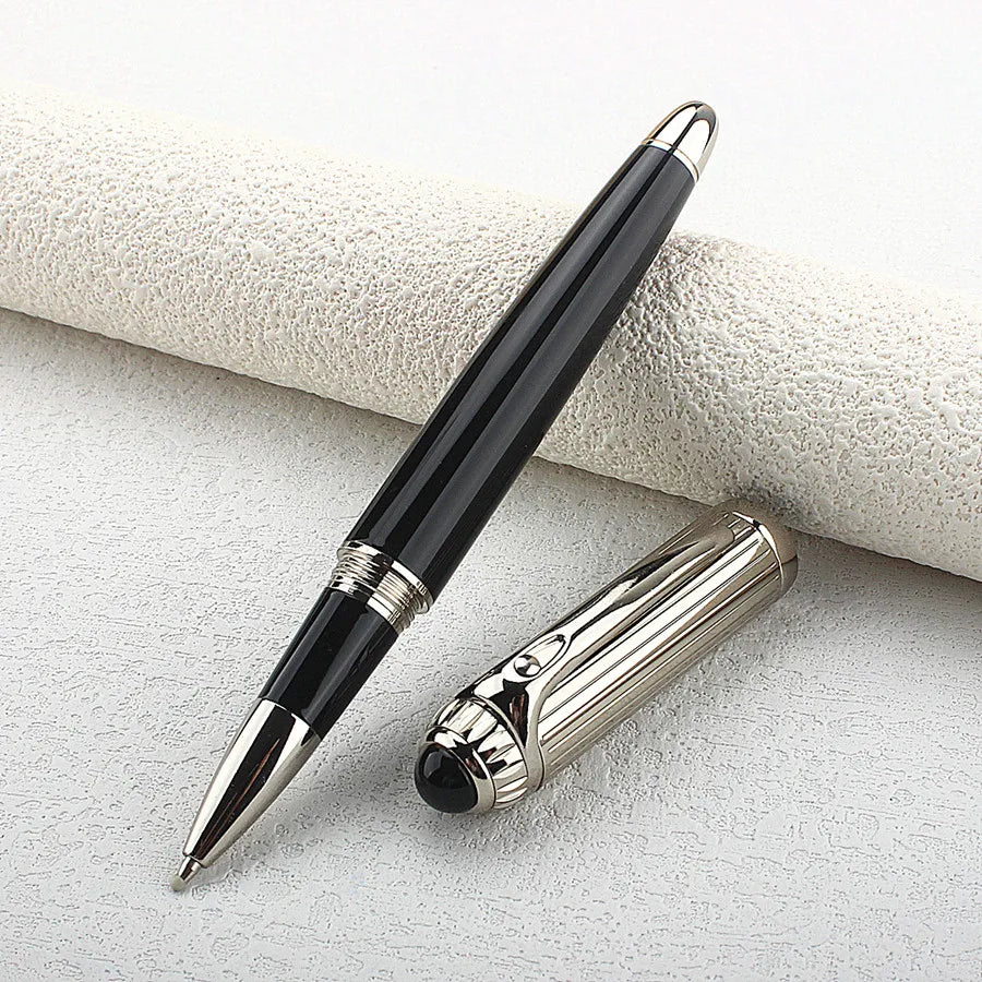 Luxury Quality Metal Rollerball Pen Silver Mesh Pattern Stationery Office School Supplies Ink Pen New