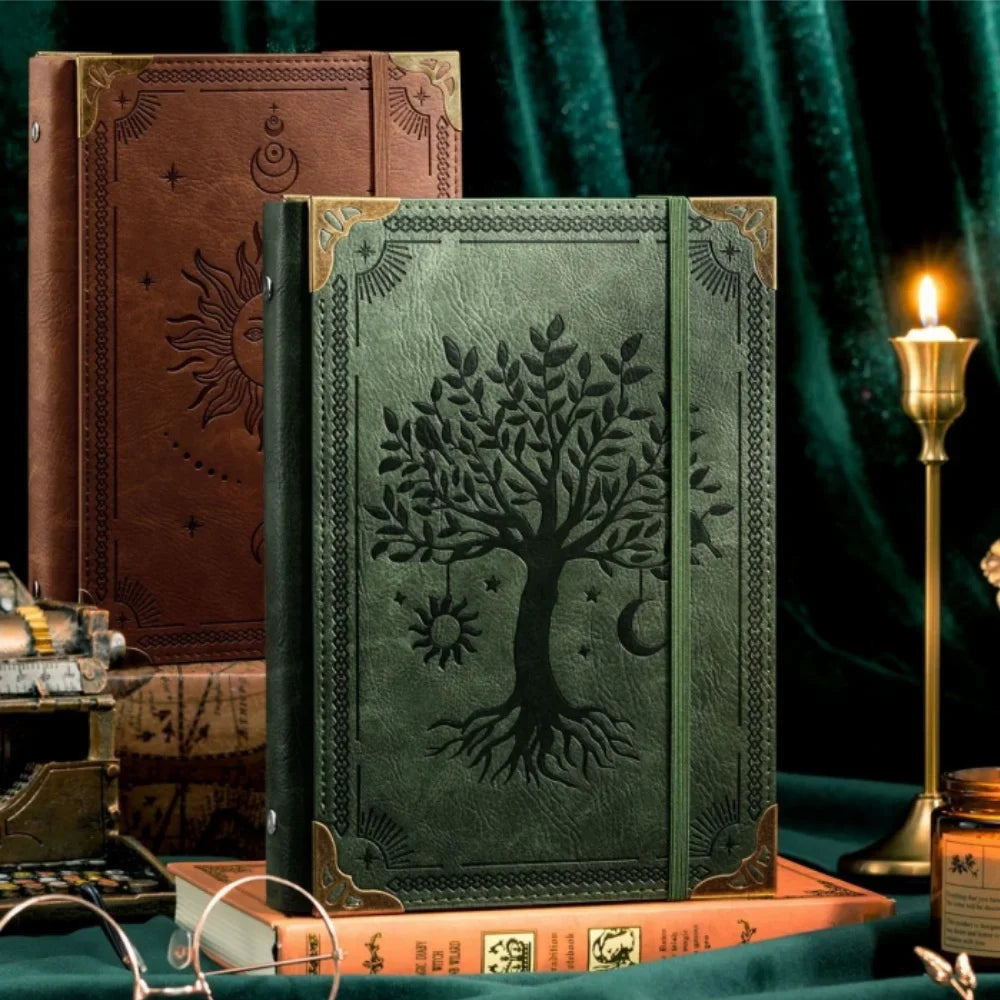 Retro Loose-Leaf Magic Notebook Thick Paper Multi-Use Hand Account for Daily Planner Study Tree of Life Notebook Gift Idea