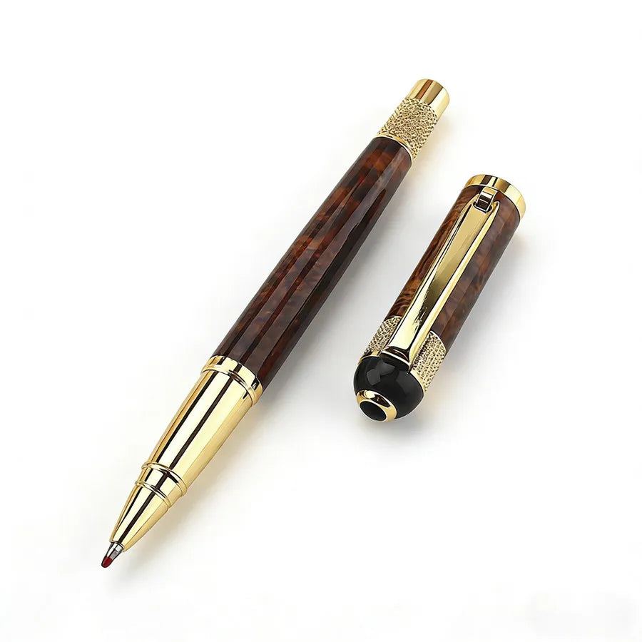 1Pc High Quality Luxury Roller Ballpoint Pen Metal Office Gold /Silver Clip Metal Rollerball Pen